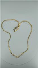 Synthetic Cubic Zirconia Stone Necklace Yellow Gold Electroplate 7.06g